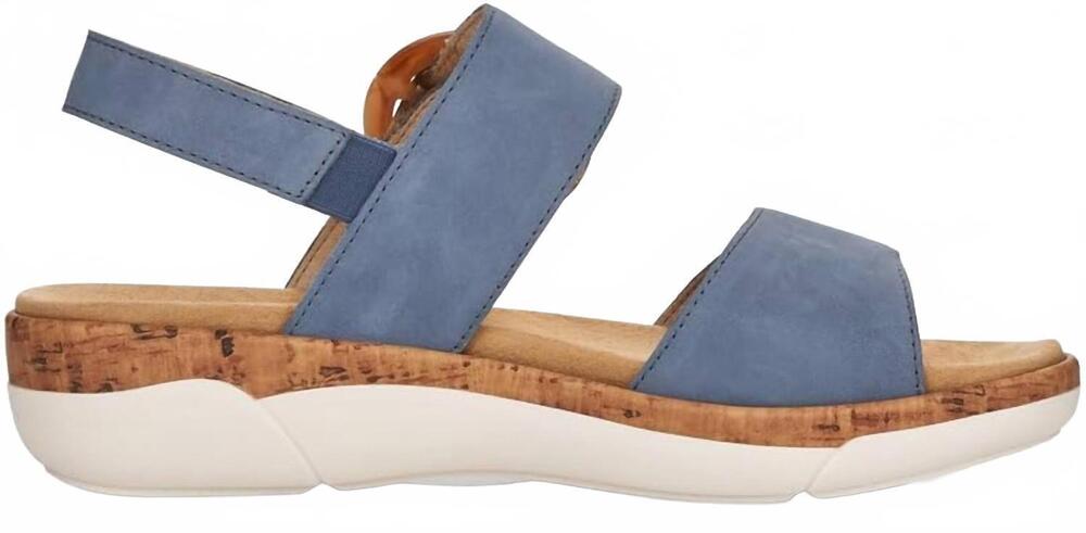 NEW REMONTE women's r6853 wedge heel ankle-supporting sandal in jeans